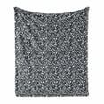 thumbnail image 1 of Leopard Print Soft Flannel Fleece Throw Blanket, Repetitive Wild Animal Fashion Print Purple Grey Tones, Cozy Plush for Indoor and Outdoor Use, 50" x 70", Grey Ceil Blue, by Ambesonne, 1 of 5