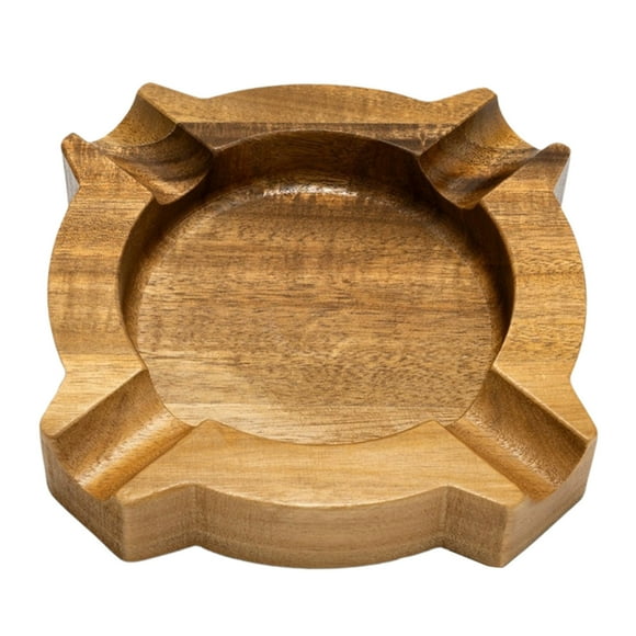 SIYTUAU Home Ashtray Personalized Walnut Outdoor Ashtray Gift For Men Fathers And Grandfathers Wooden Design A
