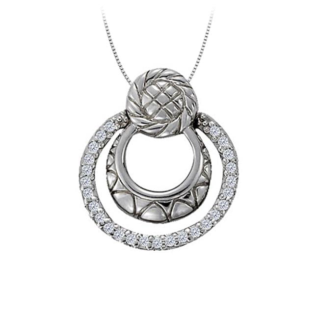 Fine Jewelry Vault UBNPD31924W14D Diamond Triple Circle Pendant in 14K ...