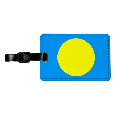 Palau Country Flag Faux Leather Travel Luggage Tag