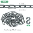 thumbnail image 3 of Uxcell Plastic Barriers Chain, 10Ft Length Gray Plastic Waterproof Safety Chain Link with S-Shaped Buckle Caution Barriers Link, 3 of 7