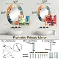 thumbnail image 4 of Designart "Colorful Mid Century Optical Charm IV" Abstract Round Wall Mirror - Mid-century Oval Printed Decorative Oversized Mirror - Multiple Color Options, 4 of 4