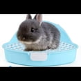 thumbnail image 1 of Arena para conejos, inodoro para mascotas, orinal, entrenador, bandeja esquinera, caja de cama para animales pequeños, conejillo de indias, hurón, hámster, conejo enano (azul), 1 of 5