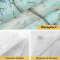 thumbnail image 4 of No Hook Shower Curtains with Snap-in Liner Set, Teal Beach Coastal Waterproof Hotel Style Bathroom Shower Curtain, Summer Nautical Coral Shell Botanical Vintage Mesh Top Bath Curtains 72''x84'', 4 of 9