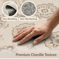 thumbnail image 6 of ODIKA 4'x6' Gray Beige Medallion Pattern Design Washable Area Rug Elegant Geometric Motifs with Classic Charm for Bedroom, Reading Nook, Pet Friendly & Non-Shedding, 6 of 7