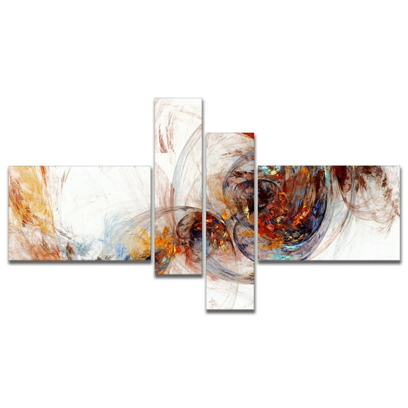 Designart 'Colored Smoke Brown ' Abstract Canvas art print