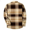 thumbnail image 4 of Men's Plaid Shirts Casual Button Down Shirt Jackets Long Sleeve Stylish Regular Fit Coats with Pockets Fall Soft Outwear (M, Gold), 4 of 5