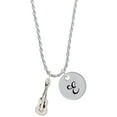 thumbnail image 1 of Delight Jewelry Silvertone Guitar Silvertone Script Initial Disc - E - Charm Necklace, 20"+3", 1 of 4