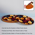 thumbnail image 4 of Thanksgiving 6Pcs Round Microfiber Leather Car Coasters, 11x11 cm/4.3x4.3 in Size, Cup Holder Mat for Drinks, Absorbent Car Accessories, 4 of 6
