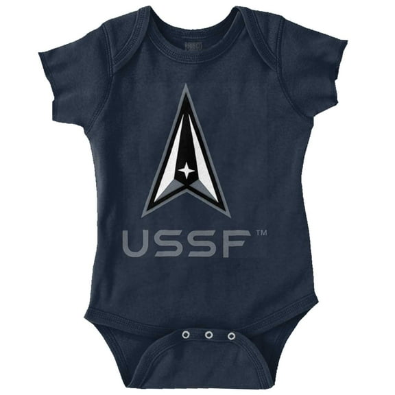 United States Space Force USSF Logo Romper Boys or Girls Infant Baby Brisco Brands 12M