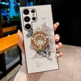 thumbnail image 3 of Case for Galaxy S24 Ultra,3D Butterfly Kickstand Bling Glitter Diamond Marble Ring Stand Shockproof Women Girls Rhinestone Phone Case for Samsung Galaxy S24 Ultra 5G,6.8" 2024 (HuaMei White), 3 of 17