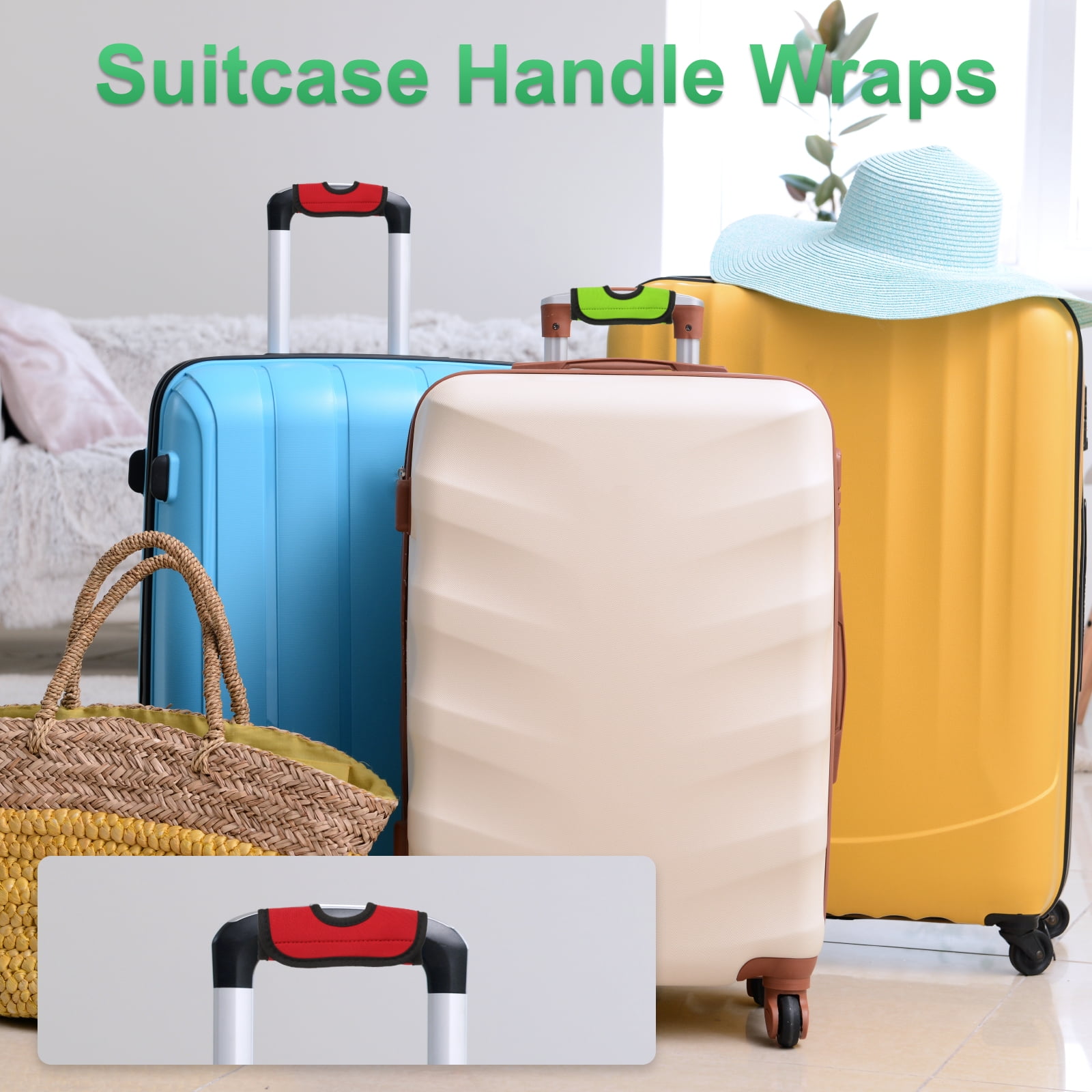 Unique Bargains Luggage Handle Wrap Hollow Neoprene for Travel Bag Wine Red