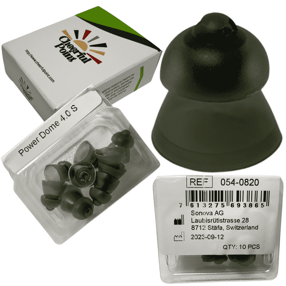 Phonak Power Dome 4.0 Hearing Aid Domes, Small Size, 10 Pack, Compatible with Marvel Paradise and Lumity Devices