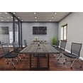 thumbnail image 6 of 8ft - 16ft Modern Conference Room Table and Chairs Set with Metal & Mesh (Stone Gray w/ Silver Metal, 16ft Table & 14 Chairs & 0 PM), 6 of 8