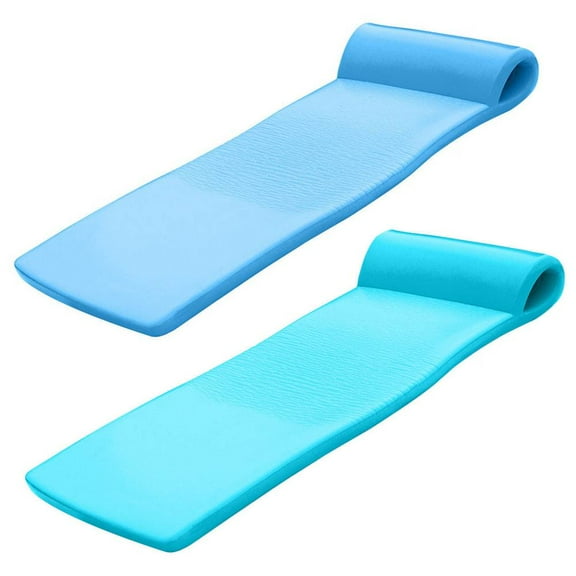 TRC Recreation Sunsation 1.75" Foam Pool Float Lounger w/ Headrest, 2 Pack, Blue/Teal
