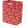 thumbnail image 4 of 6" Small Holiday Gift Bag Set (Pack of 5; Red, White and Kraft) Snowflakes, Stripes, Merry (5XGB1798), 4 of 9