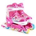 thumbnail image 1 of XMBT Patins en Ligne Ajustables à Bottes Souples avec Roues Lumineuses - Rose, Taille P (Convient aux CN31-34) - Système de Protection Triple, Matériau Respirant, et Freins Commutables pour Enfants, 1 of 6