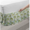 thumbnail image 2 of Spring Bed Skirt, Pattern of Delicate Floral Branches Repetition with Nature Leaves, Elastic Bedskirt Dust Ruffle Wrap Around for Bedding Decor, 4 Sizes, Pale Blue and Multicolor, by Ambesonne, 2 of 2