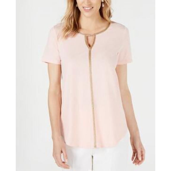 MSRP $50 Jm Collection Metallic-Trim Keyhole Top Size 2XL