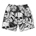thumbnail image 5 of Goofa Skull and palm leaves Printed Mens Swim Trunks Summer Quick Dry Short Beach Swimwear Bathing Suits-3X-Large, 5 of 9
