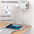 thumbnail image 4 of Usb Power Strip,4 Outlet Cube Wall Power Strip With 2 Mains Usb,1 Type-c Port,7 In 1 Mains With Switch, 4 of 4