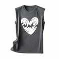 thumbnail image 3 of Meichang Débardeurs Graphiques Cœur de Grand-Maman pour Femmes T-Shirts Mignons pour la Fête des Mères Été Sans Manches Col Rond Chandails Amples Hauts Décontractés d'Entraînement Gris P, 3 of 4