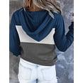 thumbnail image 2 of Hoodies for Women Clor Block Basic Womens Hoodies Tops Button Collar Drawstring Hoodies Pullover Sweatshirt Alsol Lamesa, 2 of 3