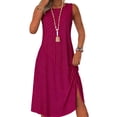 thumbnail image 3 of Rvasteizo Striped Print Casual Dresses for Women Round Neck Sleeveless Patchwork Thin Summer Casual Outfit, 3 of 5