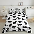thumbnail image 2 of jejeloiu Kawaii Kitten Bedding Comforter Set,Cartoon Cute Cats Twin Comforter Sets,White Black Bedding Set For Girls Boys,Super Cozy Room Decor Reversible,2pcs, 2 of 8