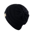 thumbnail image 3 of C.C BeanieTail Cotton Blend All Season Daily Messy High Bun Ponytail Beanie Hat, Black, 3 of 3