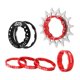 thumbnail image 1 of Kit de conversión de juego de volante de una sola velocidad de bicicleta 15T Rojo Sin género Como se describe Único, 1 of 8