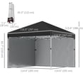 thumbnail image 3 of Outsunny 10' x 10' Pop Up Canopy Tent with Removable Sidewalls Carry Bag, 3 of 10