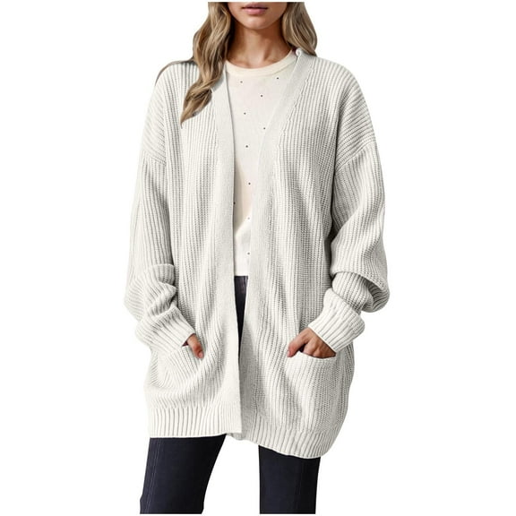 ATOYSOY Womens Oversized Cardigans Soft Knit Cardigan Sweater with Pockets S