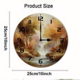 thumbnail image 2 of ZXCXRQFa Autumn Waterfalls Clock Home Decor Round Wood 10 Inch Wall Clocks Non Ticking Silent Clock Art for Living Room Kitchen Bedroom Decorative, 2 of 7