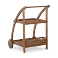 thumbnail image 6 of Linon Catalan 2-Tier Rolling Trolley, Acorn Brown Finish, 6 of 10