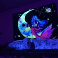 thumbnail image 2 of CUH UV Reactive Luminous Tapestry Throw Cover Tapestry Wall Hanging Tapestries Psychedelic Hippie Blacklight Tapestry 2#Moon W:91"xL:71", 2 of 4
