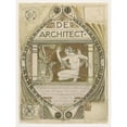 thumbnail image 2 of Richard Nicolaüs Roland Holst 19x24 Black Ornate Framed Double Matted Museum Art Print Titled: Design for the Cover of the Architect (1878 - 1938), 2 of 5