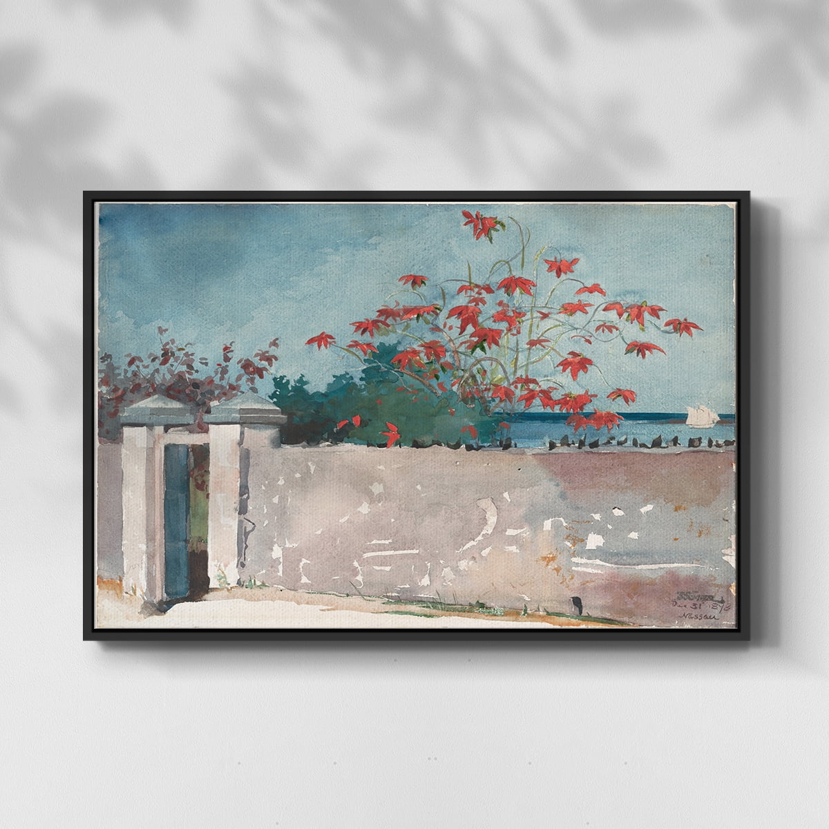 Vintage Landscape-CXXXIII By Wexford Home Framed in Black Wood Gallery Wrapped Canvas 25 in. x 37 in.
