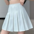thumbnail image 2 of ZQUUVOU Women's High-Waist Skirt Slim Elastic Casual Pleated Frilly Mini Skirt White, 2 of 6