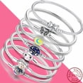 thumbnail image 2 of Bracelet Silver 925 Original Snake Chain 17-20 Evil Eye Heart Star Zircon for Charms Beads Pendant Birthday Jewelry Making Gifts, 2 of 5