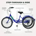thumbnail image 4 of Lilypelle 24/26 inch Adult Tricycle for Women Men Seniors 7-Speed Three Wheel Cruiser Bike Trike with Large Basket, Low Step Through Frame,Exercise Shopping Tricycle Adult (Foldable&Non-foldable), 4 of 13