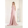 thumbnail image 2 of Womens Dusty Rose Evening Formal Long Asymmetrical One Shoulder Cape Plus Size Dress, 2 of 5