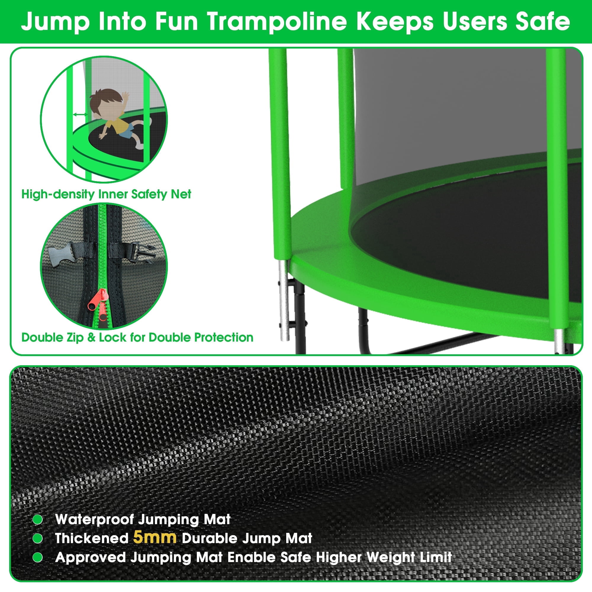 Jump Into Fun Trampoline 14FT with Basketball Hoop and Lights Sprinkler Enclosure, 1400LBS Weight Capacity Backyard Outdoor Trampoline for Adults and Kids, Trampoline for Gift, Family Use