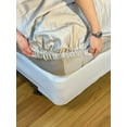 thumbnail image 3 of Effortless Bedding Patented Standard Size Semi Fitted Top Sheet 100% Certified Giza Egyptian Cotton Extra Long Staple ELS 500TC Sateen Fits up to 13" Mattress Depth, 3 of 5