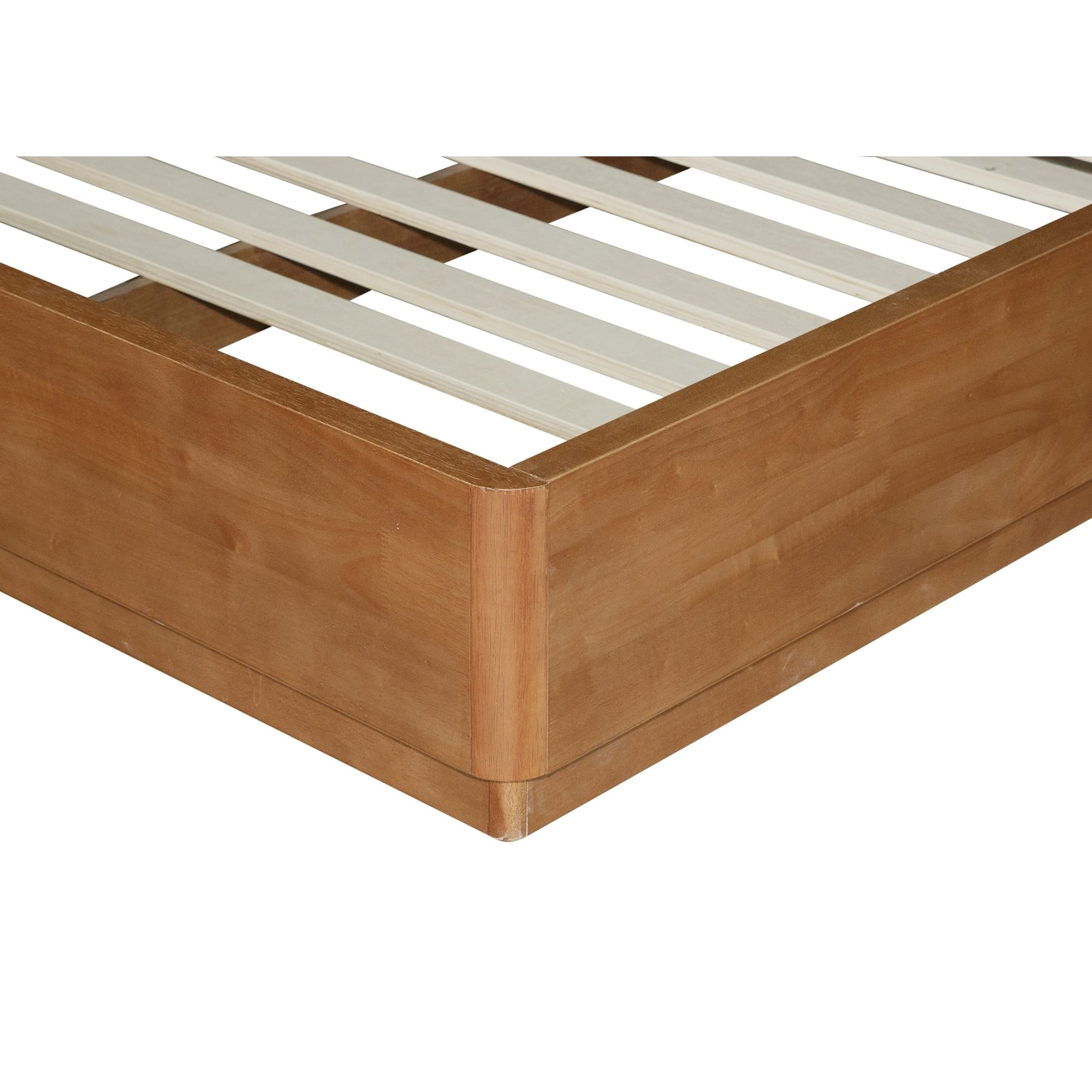 Christopher Knight Home Queen Solid Wood Platform Bed Frame, No Box Spring Needed, Light Walnut