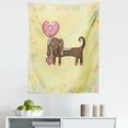 thumbnail image 1 of Dachshund Tapestry, Colorful Sketch Style Dachshund Puppy with Floral Frame Design Pet Character, Fabric Wall Hanging Decor for Bedroom Living Room Dorm, 5 Sizes, Multicolor, by Ambesonne, 1 of 1