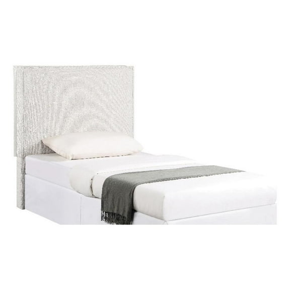 Pemberly Row 46.5" x 43" Modern Fabric Twin Headboard in Sand Beige