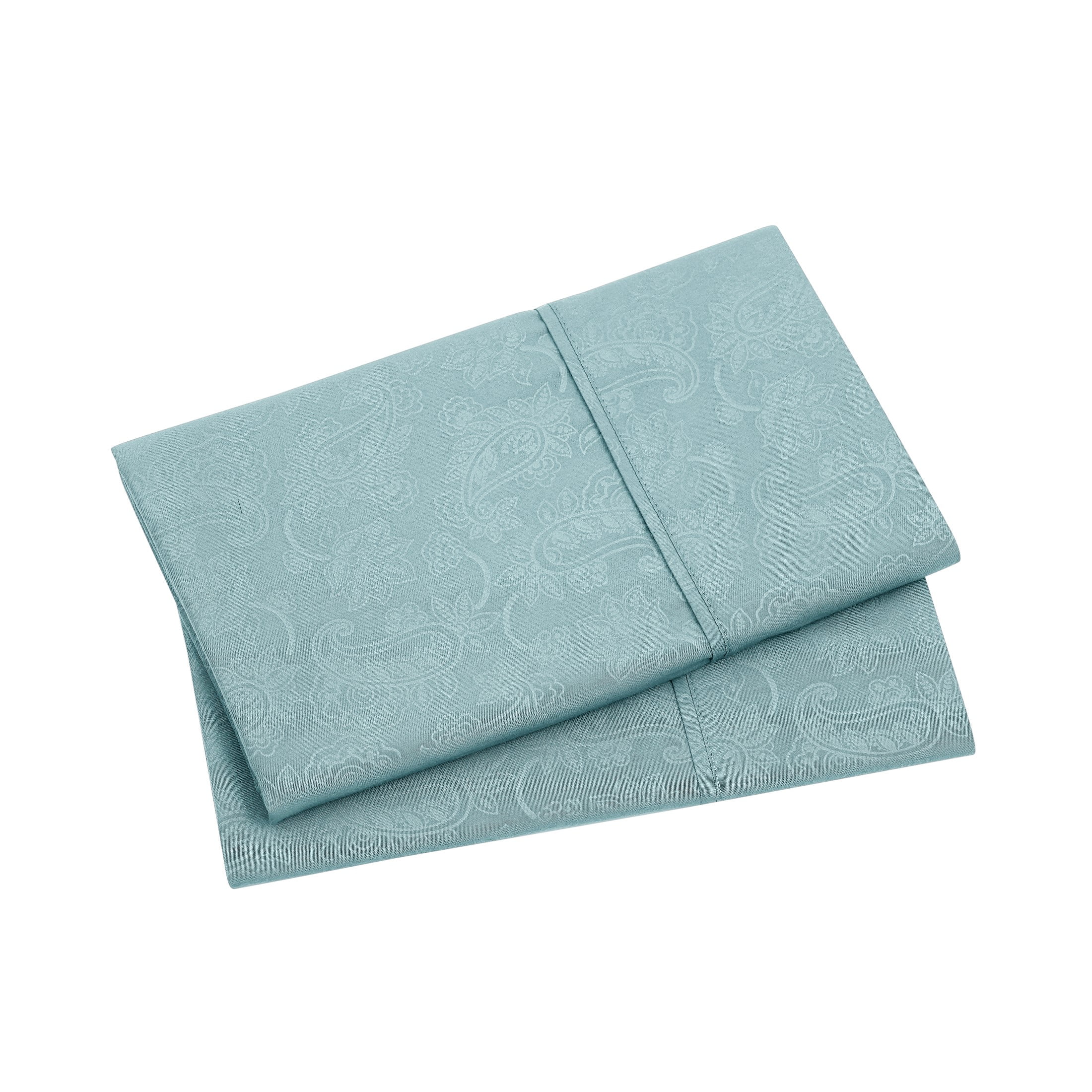 Mainstays Super Soft Brushed Microfiber Pillowcase Set, Blue Cameo Embossed Hayden Paisley, Standard/Queen, 2 Piece