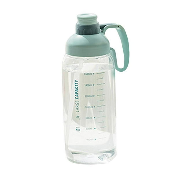 Naiovety Botella de agua de 1800 ml con vasos de agua de boca ancha con marca de tiempo y pajita para hombres y mujeres Botella de agua a prueba de fugas Kits de desorden para acampar Numero 3 Naiovety OD016133-03
