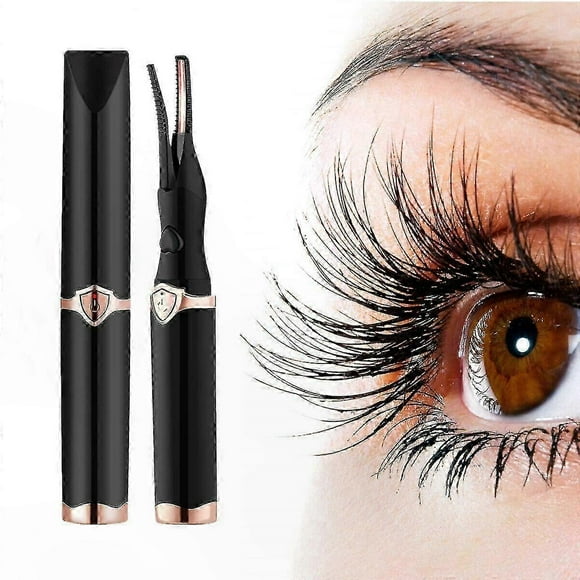 USB Rechargeable Electric Eyelash Curler for Long-Lasting Curls Warm Makeup Tool Portable Design for Daily Use